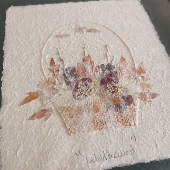 Vtg Pressed Flower Art Framed - Cottage Core Dried Floral Botanical Wall Art - Picture 2 of 10